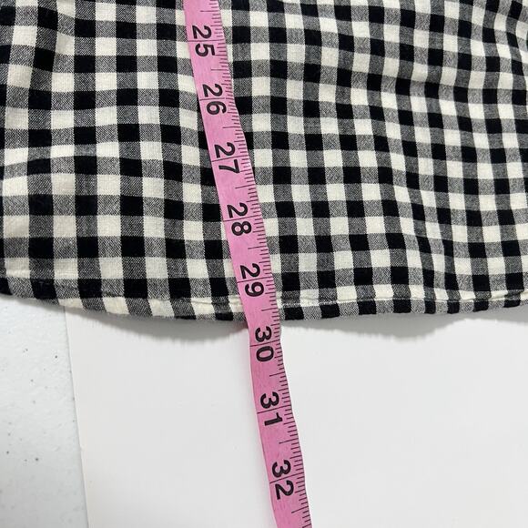 J. Jill Gingham Tunic Top Size Small Black Plaid Pockets Long Sleeve 100% Cotton - Picture 12 of 12